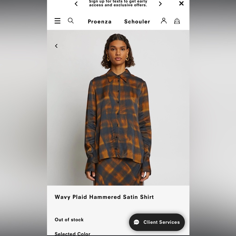 Provenza Schouler Wavy Patterned Hammered Satin Shirt